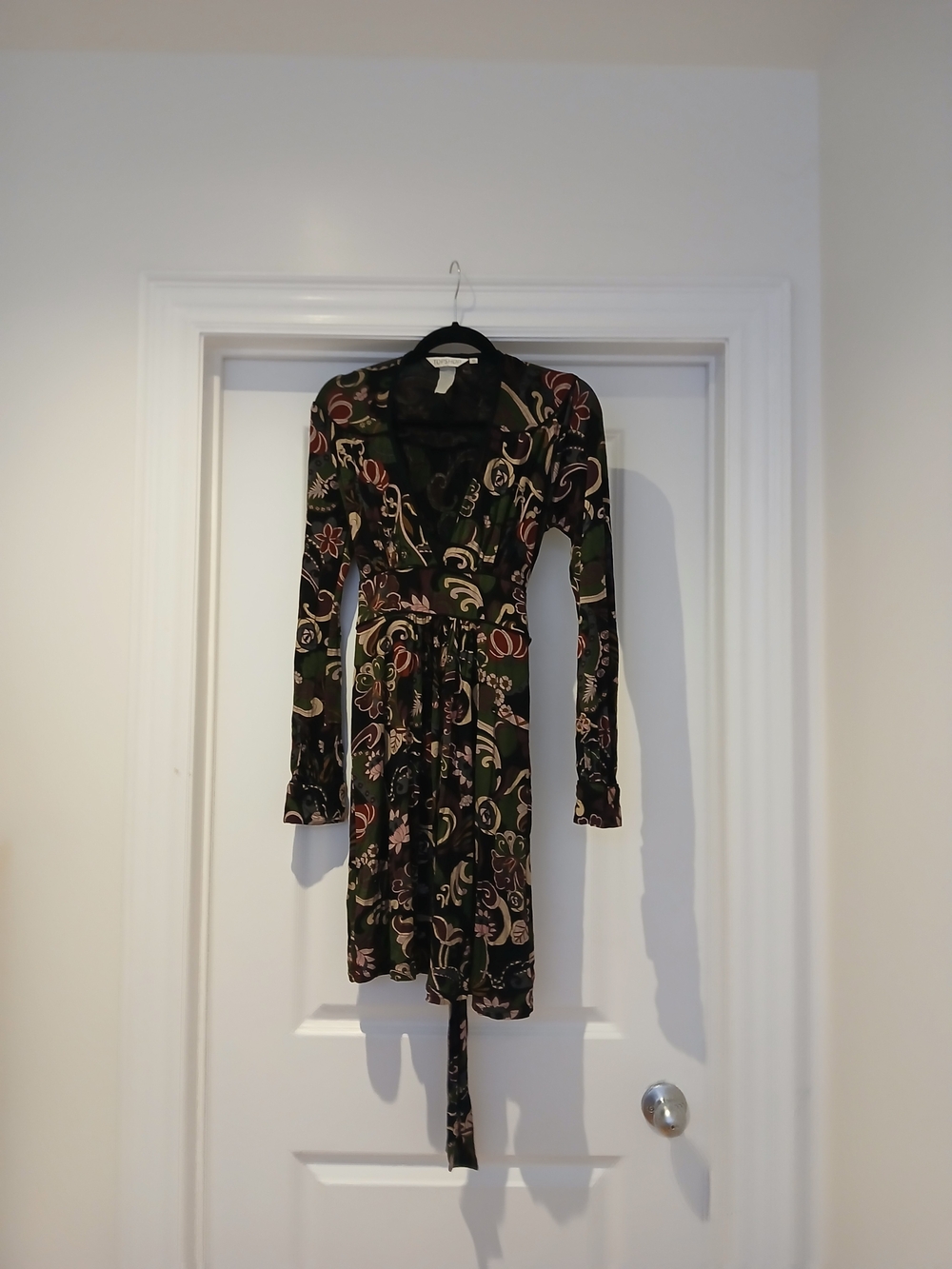 Gorgeous Vintage Wrap-Style Long Sleeve Mini Dress From Early 2000s